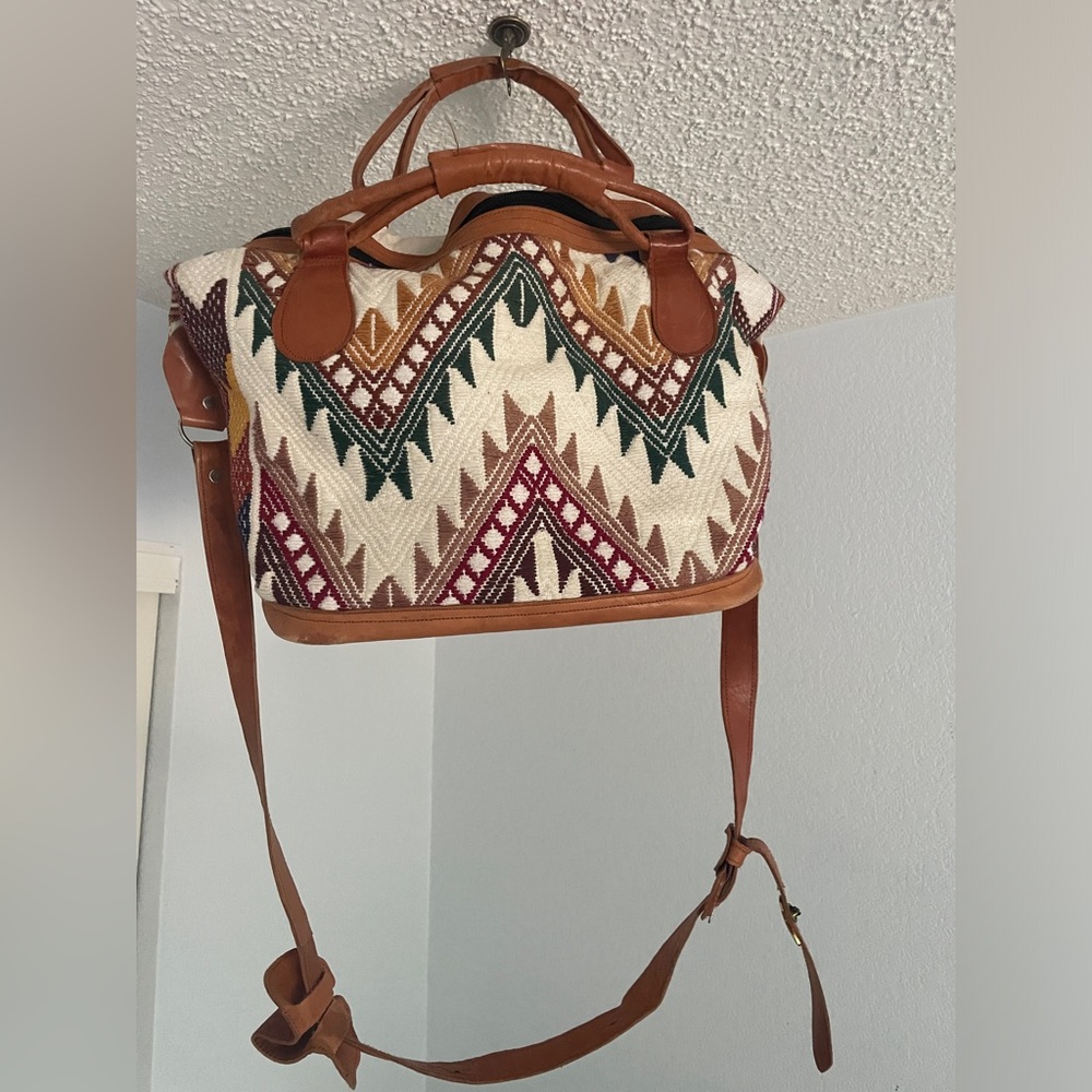Humble Hilo Handmade Woven and Leather Huipil Handbag Crossbody